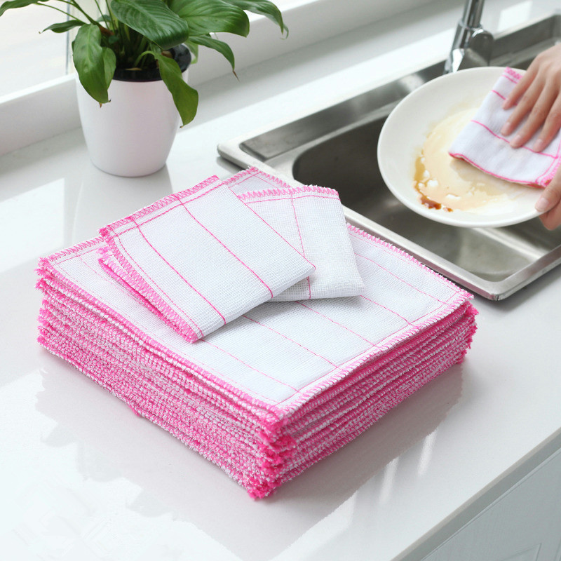 家庭用百洁布キッチン雑巾は油をつけずに皿洗い布を厚くして5層28*28cm綿糸ブラシの雑巾卸売りをする