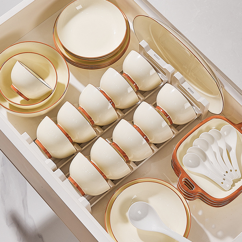 釉薬下彩フレンチクリーム風高颜値小清新陶磁器食器セット家庭用ご飯皿シンプルスープボウル