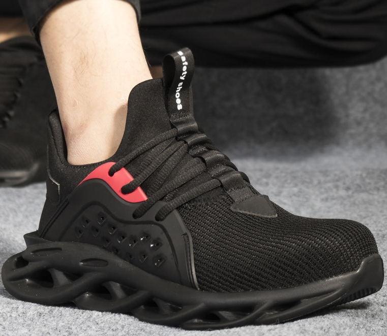 Eva滑り止め防水作業靴鋼包頭防打防刺耐摩耗性労働保護靴ネット面通気性快適安全靴